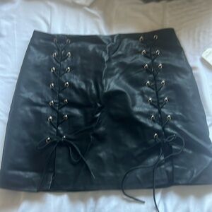 Faux leather skirt